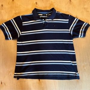 IZOD Polo Shirt Blue/White Stripe -XXL